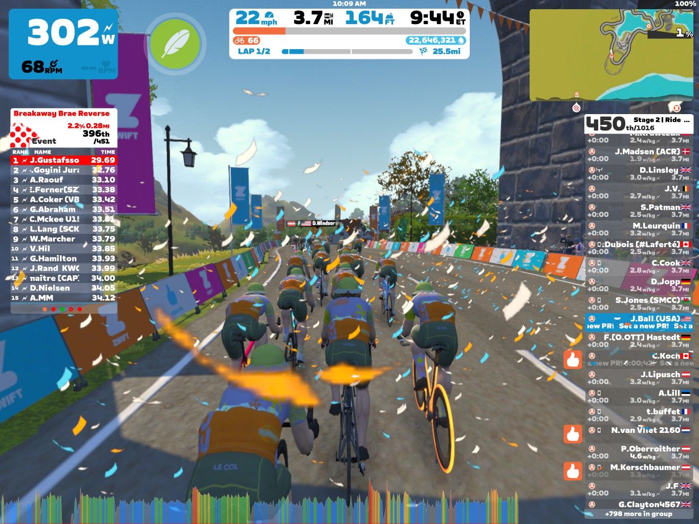 Tour de Zwift stage 2. The A version. The Bike Crank