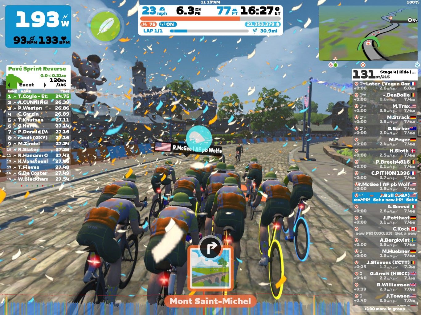 Zwift Tour de Zwift Stage 4 (A) on Petit Boucle in France The Bike