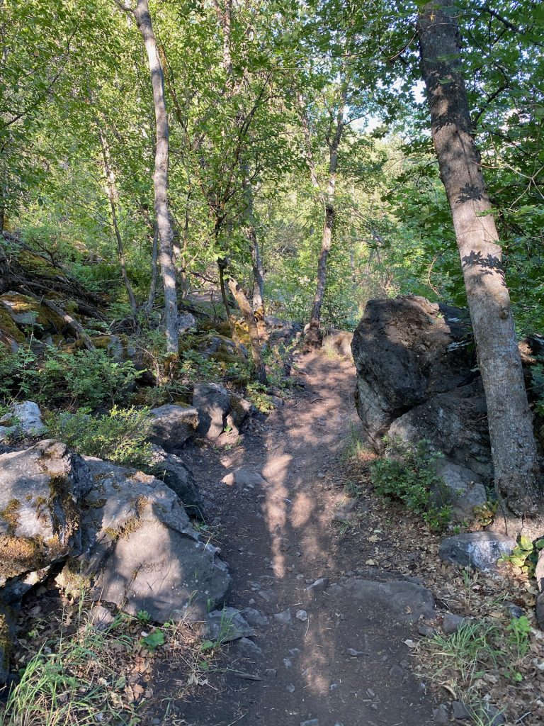 Providence Canyon trail with rocks