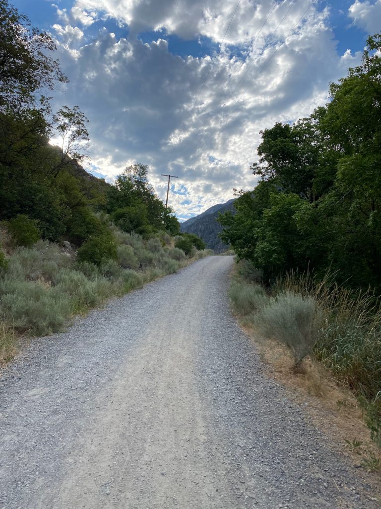 Gravel road - start of the River Trail in Logan Canyon
