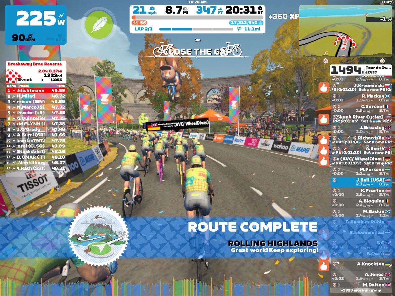 Tour de Zwift Stage 8 The Bike Crank