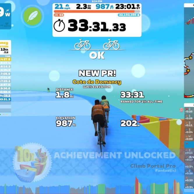 Zwift Climb Portal: Cote de Domancy screenshot