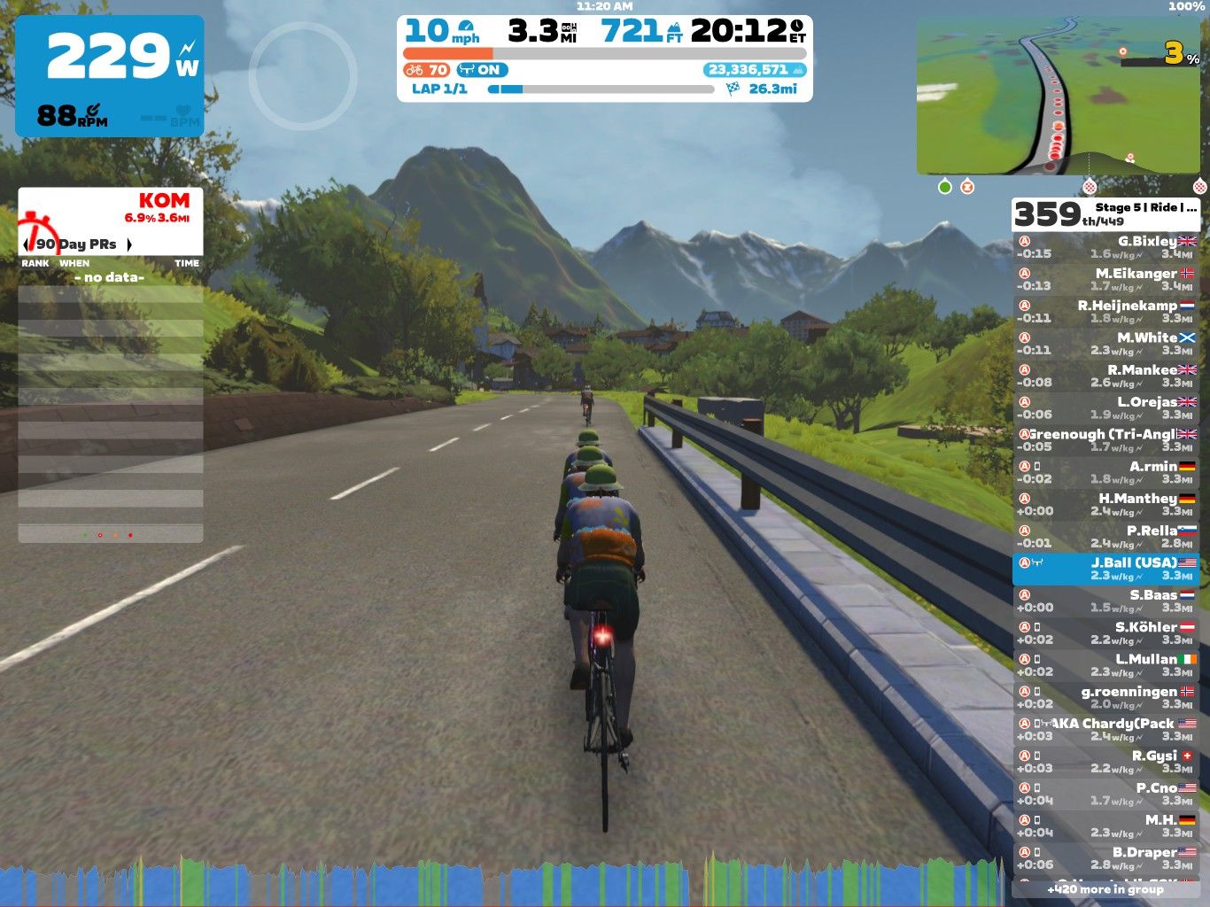 Zwift Tour de Zwift 2024 Stage 5 on Achterbahn in Innsbruck The